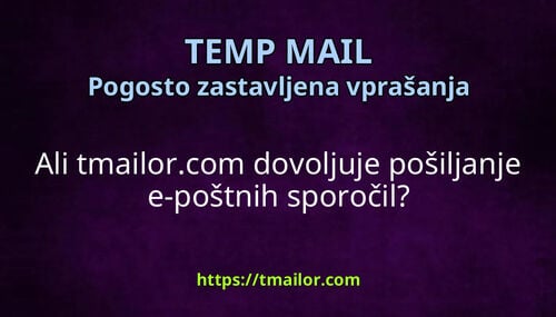 Ali tmailorcom dovoljuje pošiljanje e-poštnih sporočil