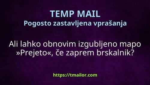 Ali lahko obnovim izgubljeno mapo Prejeto če zaprem brskalnik