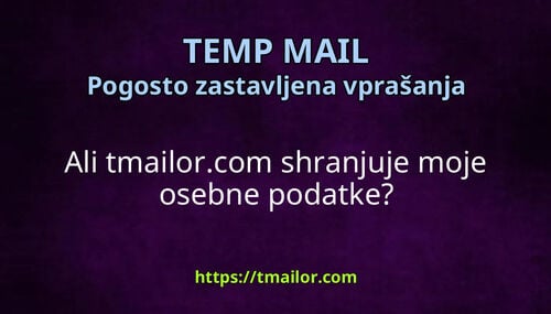 Ali tmailorcom shranjuje moje osebne podatke