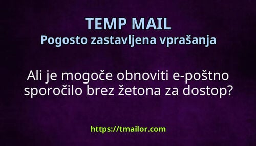 Ali je mogoče obnoviti e-poštno sporočilo brez žetona za dostop