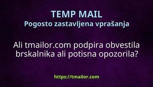 Ali tmailorcom podpira obvestila brskalnika ali potisna opozorila