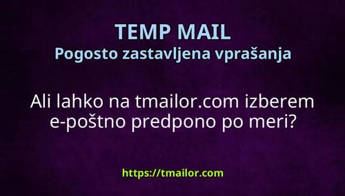 Ali lahko na tmailorcom izberem e-poštno predpono po meri