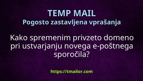 Kako spremenim privzeto domeno pri ustvarjanju novega e-poštnega sporočila