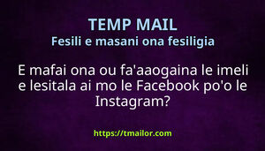 E mafai ona ou faaaogaina le imeli e lesitala ai mo le Facebook poo le Instagram