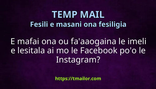 E mafai ona ou faaaogaina le imeli e lesitala ai mo le Facebook poo le Instagram