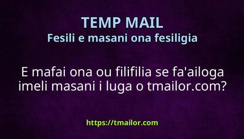 E mafai ona ou filifilia se faailoga imeli masani i luga o tmailorcom