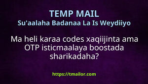 Ma heli karaa codes xaqiijinta ama OTP isticmaalaya boostada sharikadaha