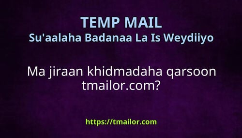 Ma jiraan khidmadaha qarsoon tmailorcom
