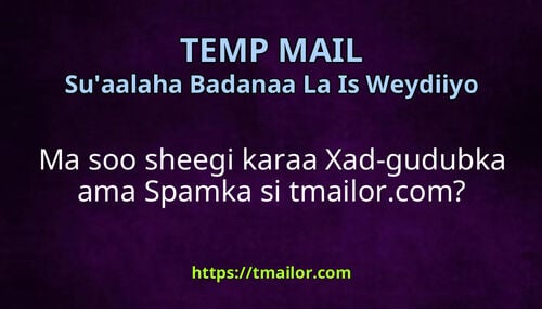 Ma soo sheegi karaa Xad-gudubka ama Spamka si tmailorcom