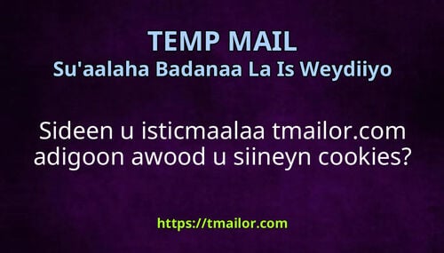 Sideen u isticmaalaa tmailorcom adigoon awood u siineyn cookies
