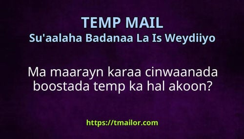 Ma maarayn karaa cinwaanada boostada temp ka hal akoon