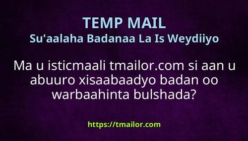 Ma u isticmaali tmailorcom si aan u abuuro xisaabaadyo badan oo warbaahinta bulshada