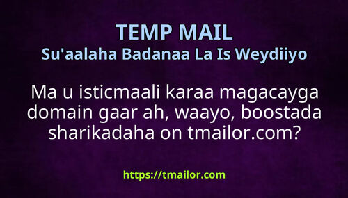 Ma u isticmaali karaa magacayga domain gaar ah waayo boostada sharikadaha on tmailorcom