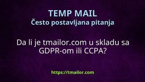 Da li je tmailorcom u skladu sa GDPR-om ili CCPA