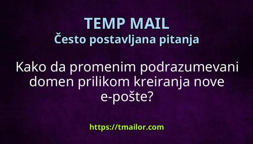 Kako da promenim podrazumevani domen prilikom kreiranja nove e-pošte