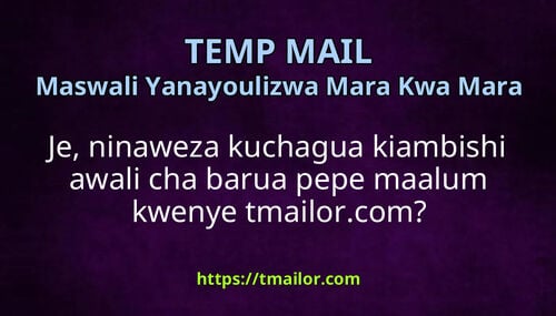 Je ninaweza kuchagua kiambishi awali cha barua pepe maalum kwenye tmailorcom