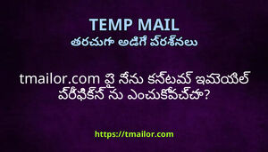tmailorcom ప నన కసటమ ఇమయల పరఫకస న ఎచకవచచ
