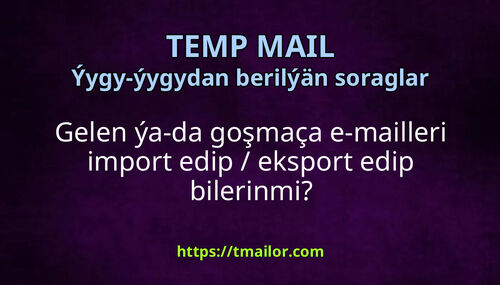 Gelen ýa-da goşmaça e-mailleri import edip eksport edip bilerinmi