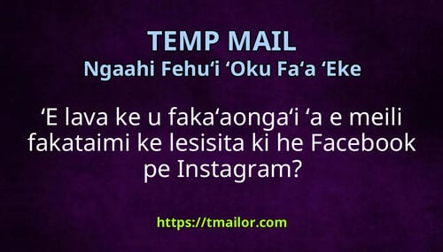ʻE lava ke u fakaʻaongaʻi ʻa e meili fakataimi ke lesisita ki he Facebook pe Instagram