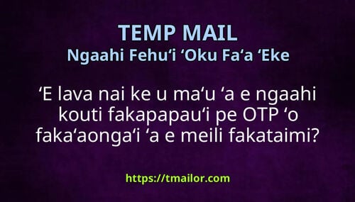 ʻE lava nai ke u maʻu ʻa e ngaahi kouti fakapapauʻi pe OTP ʻo fakaʻaongaʻi ʻa e meili fakataimi