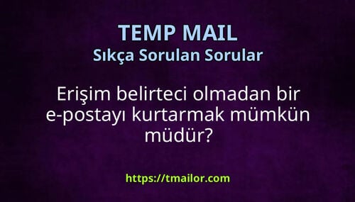 Erişim belirteci olmadan bir e-postayı kurtarmak mümkün müdür