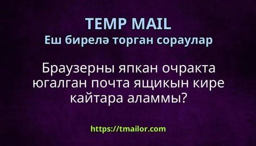 Браузерны япкан очракта югалган почта ящикын кире кайтара аламмы