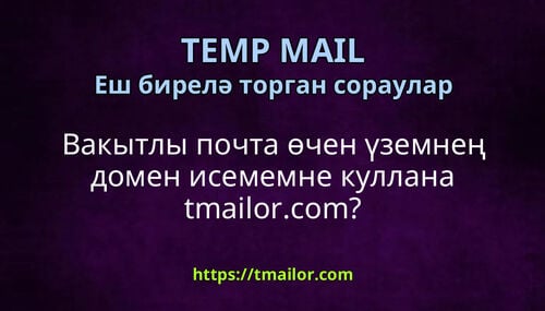 Вакытлы почта өчен үземнең домен исемемне куллана tmailorcom