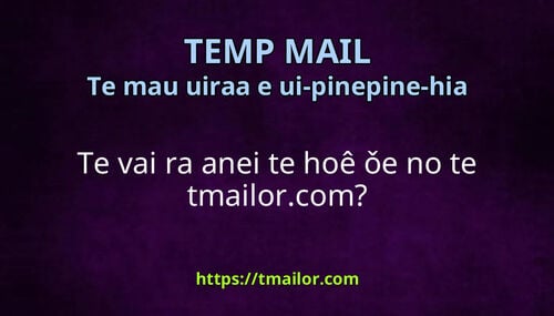 Te vai ra anei te hoê ǒe no te tmailorcom