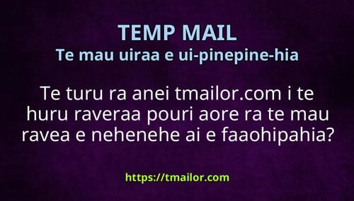 Te turu ra anei tmailorcom i te huru raveraa pouri aore ra te mau ravea e nehenehe ai e faaohipahia