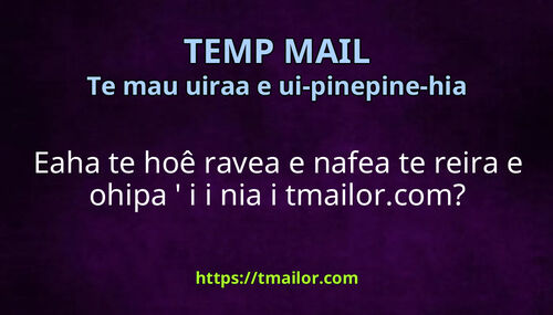 Eaha te hoê ravea e nafea te reira e ohipa i i nia i tmailorcom