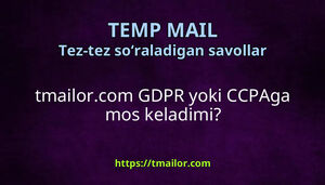 tmailorcom GDPR yoki CCPAga mos keladimi