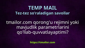 tmailorcom qorongu rejimni yoki mavjudlik parametrlarini qollab-quvvatlayaptimi