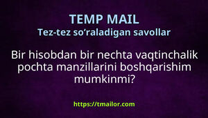 Bir hisobdan bir nechta vaqtinchalik pochta manzillarini boshqarishim mumkinmi
