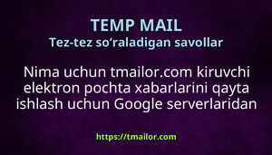 Nima uchun tmailorcom kiruvchi elektron pochta xabarlarini qayta ishlash uchun Google serverlaridan foydalanadi