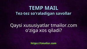 Qaysi xususiyatlar tmailorcom oziga xos qiladi