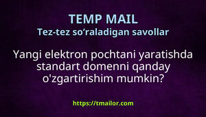 Yangi elektron pochtani yaratishda standart domenni qanday ozgartirishim mumkin