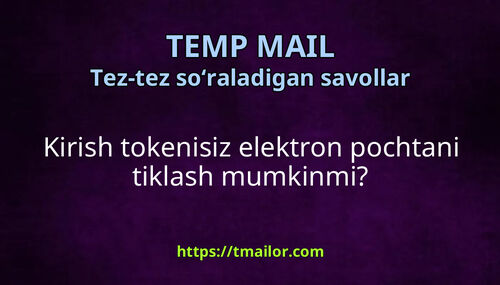 Kirish tokenisiz elektron pochtani tiklash mumkinmi