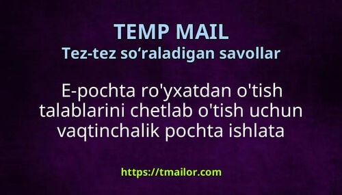 E-pochta royxatdan otish talablarini chetlab otish uchun vaqtinchalik pochta ishlata olamanmi