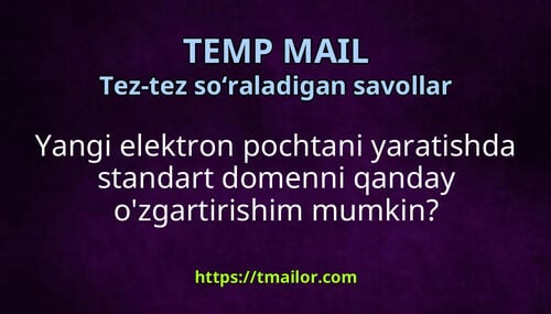 Yangi elektron pochtani yaratishda standart domenni qanday ozgartirishim mumkin