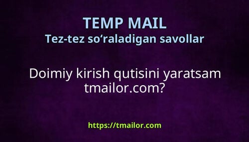 Doimiy kirish qutisini yaratsam tmailorcom