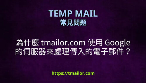 為什麼 tmailorcom 使用 Google 的伺服器來處理傳入的電子郵件