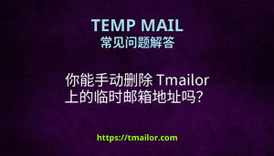 你能手动删除 Tmailor 上的临时邮箱地址吗